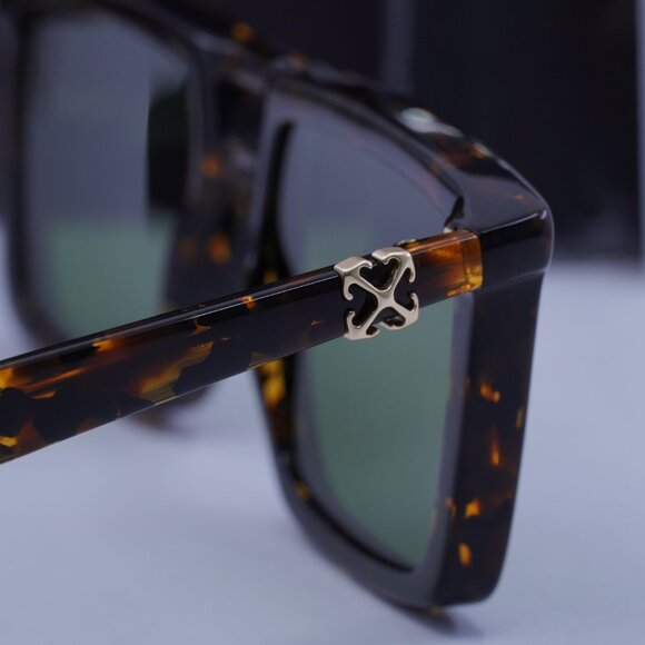 Off-White OERI13W STRATFORD 6055 Square Sunglasses – Havana/Green - Picture 8 of 9